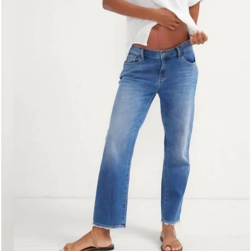 Hatch Women's Boyfriend Jeans - Blue